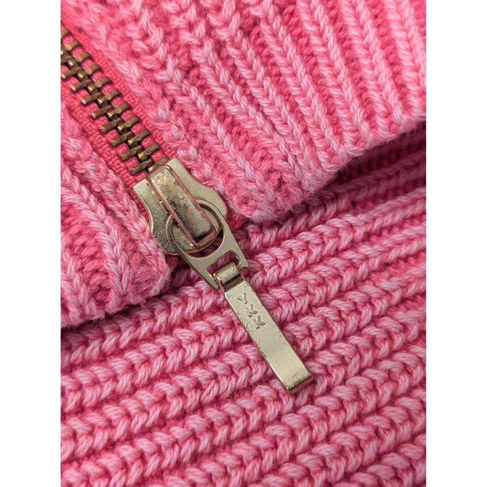 Tyler Boe Mineral Wash Sweater Pink Cotton Gold Zippers V- neck Swancore XS‎ - Picture 3 of 9